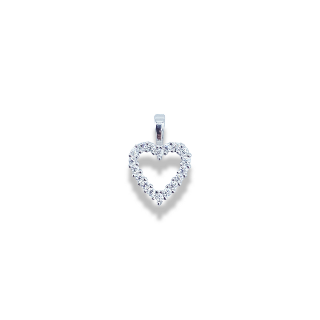 Mini iced out heart pendant