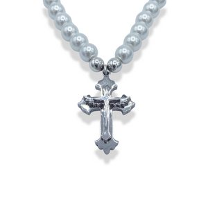 Layer Cross Pearl Necklace