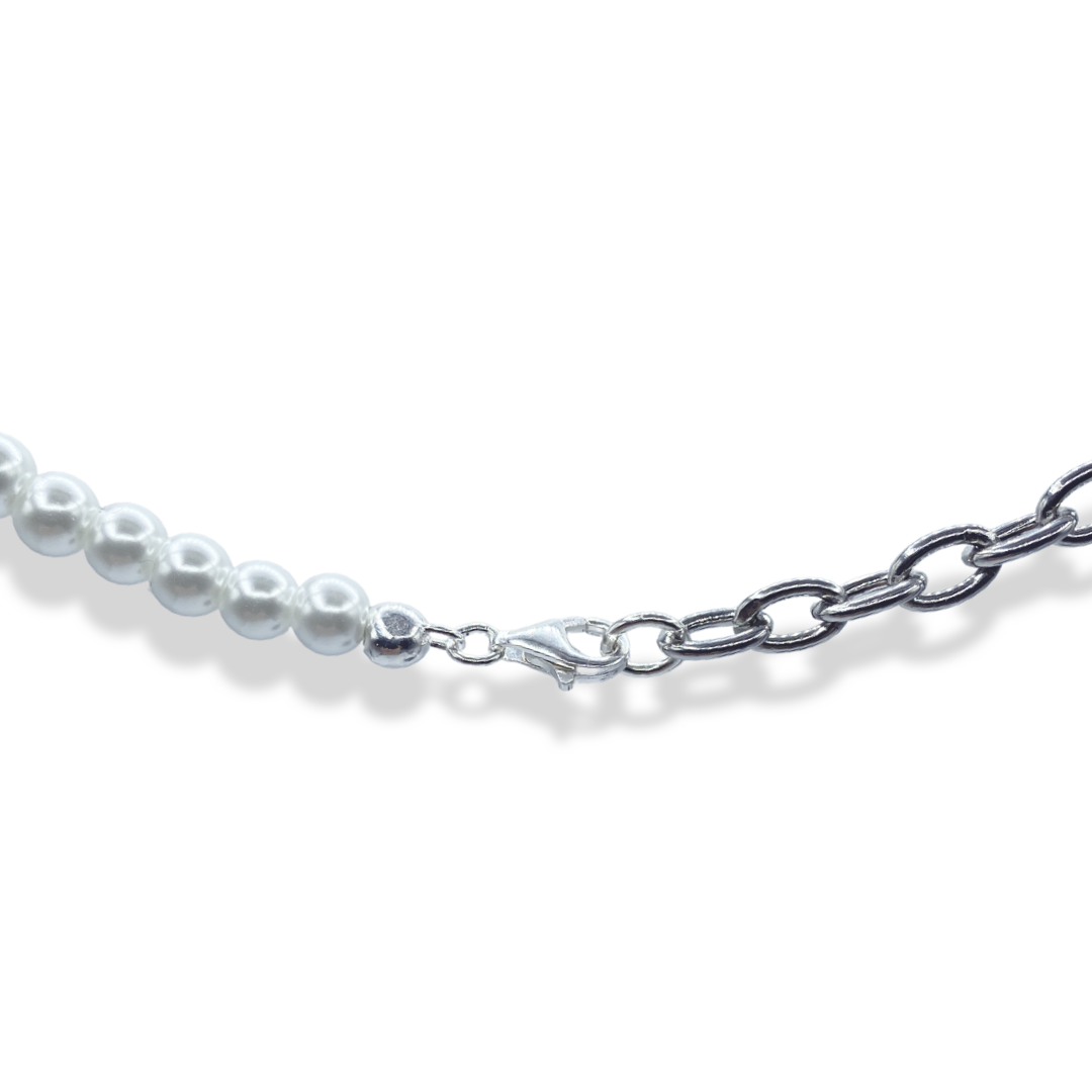 Oval Link Pearl Bracelet